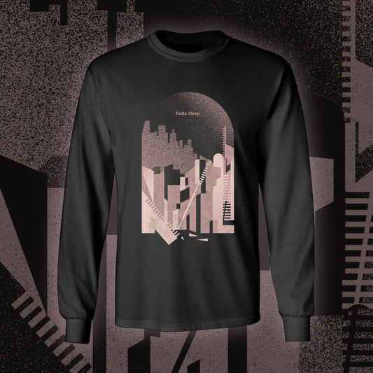 Abstract Long Sleeve T-shirt (Black)