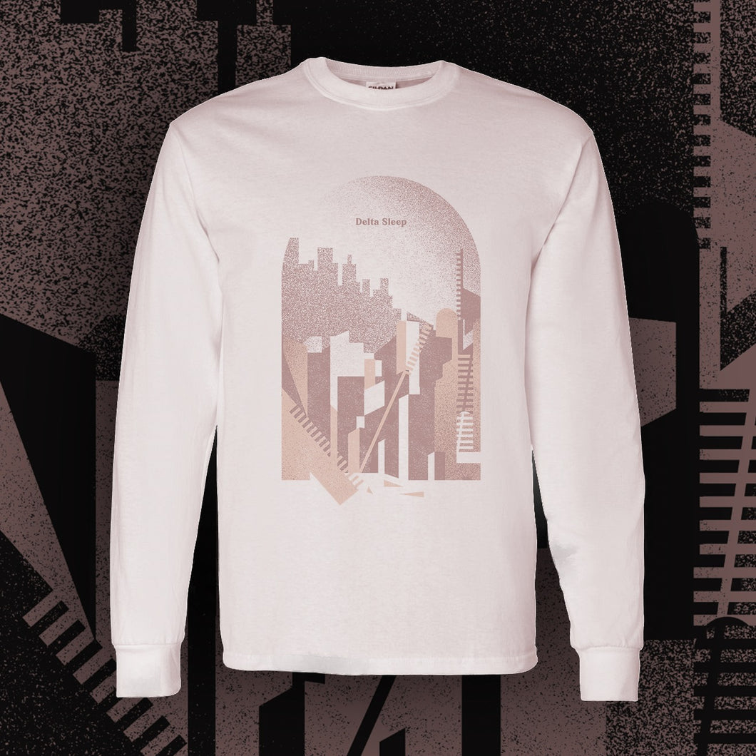 Abstract Long Sleeve T-shirt (White)